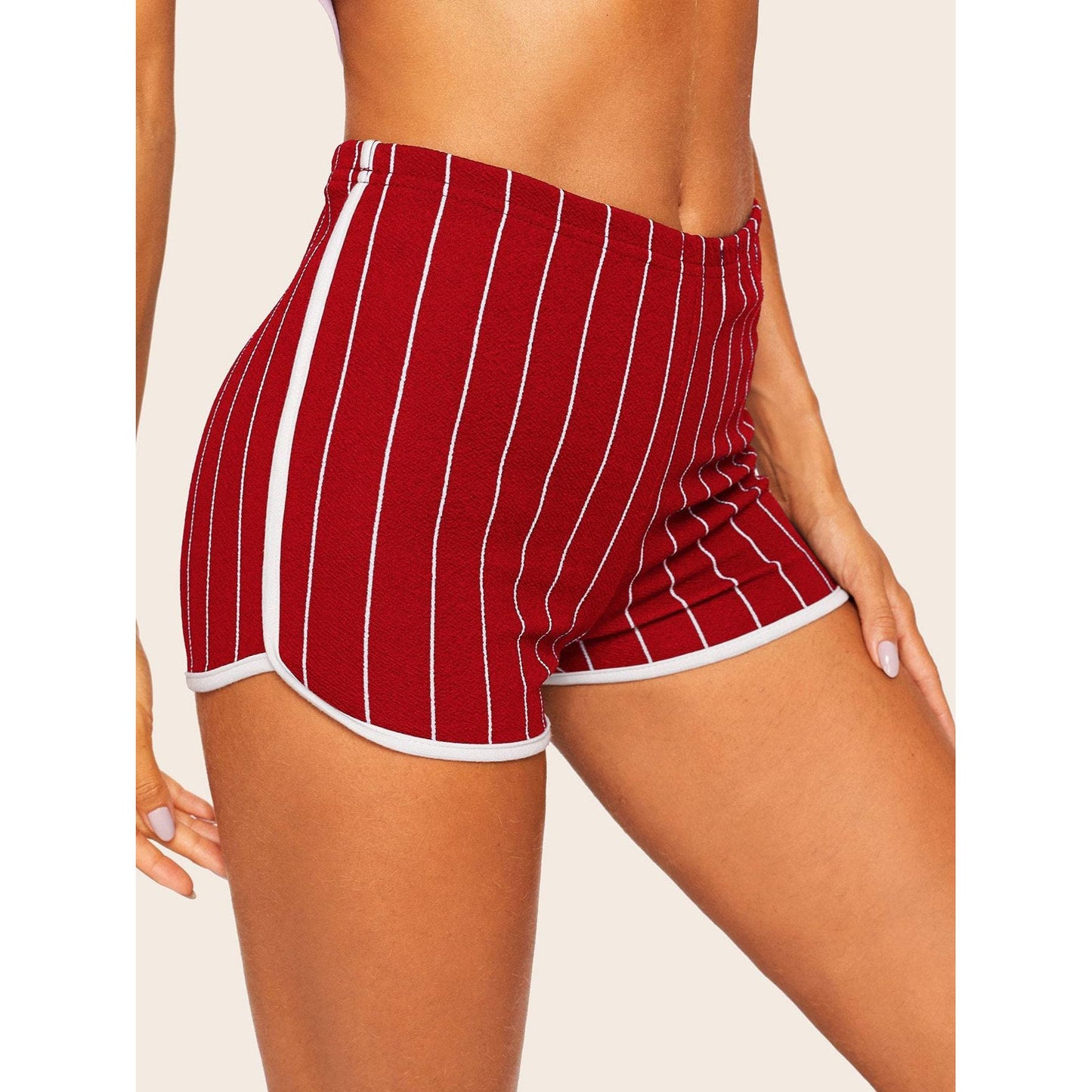Allie Elastic Striped Shorts