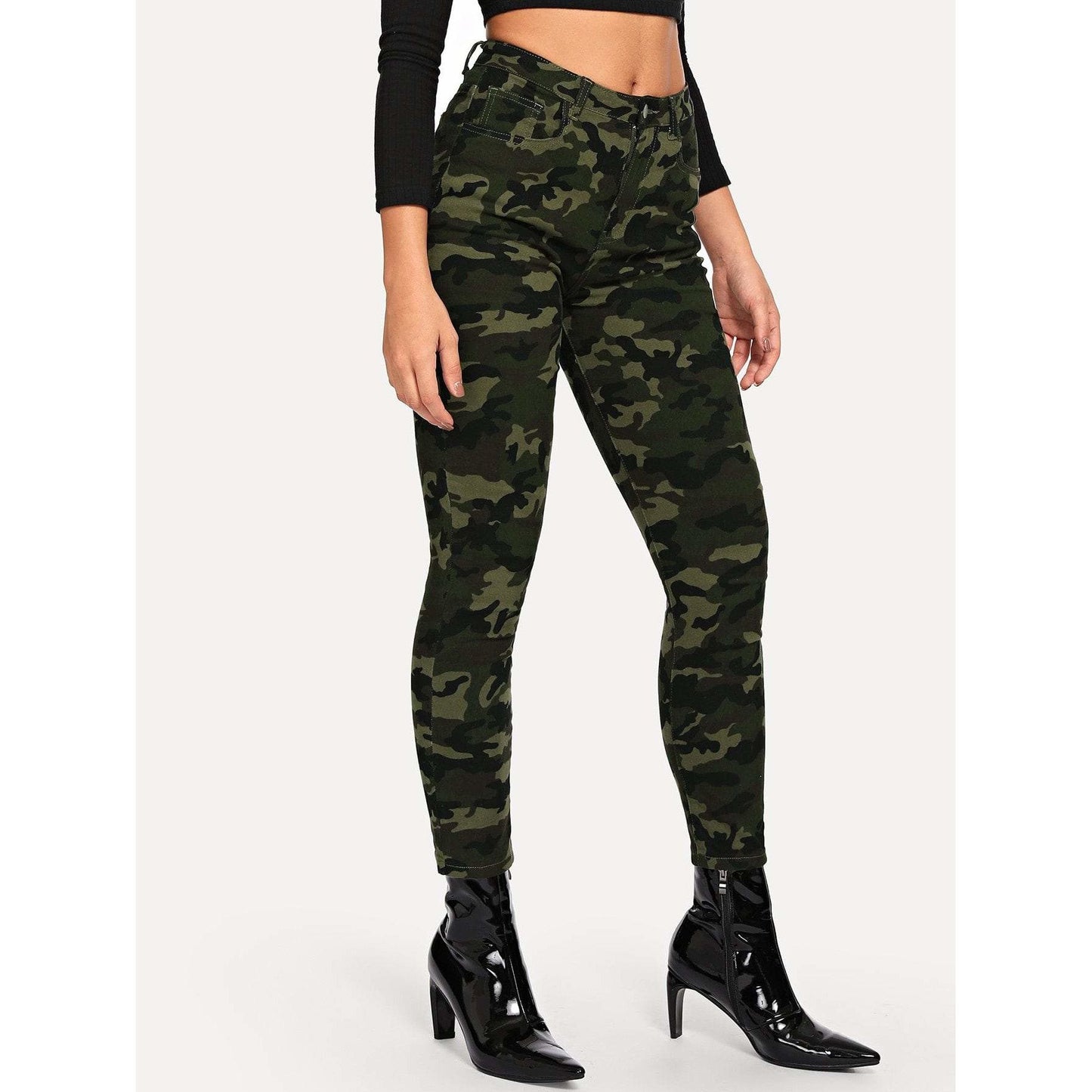 Camo Print Skinny Jeans