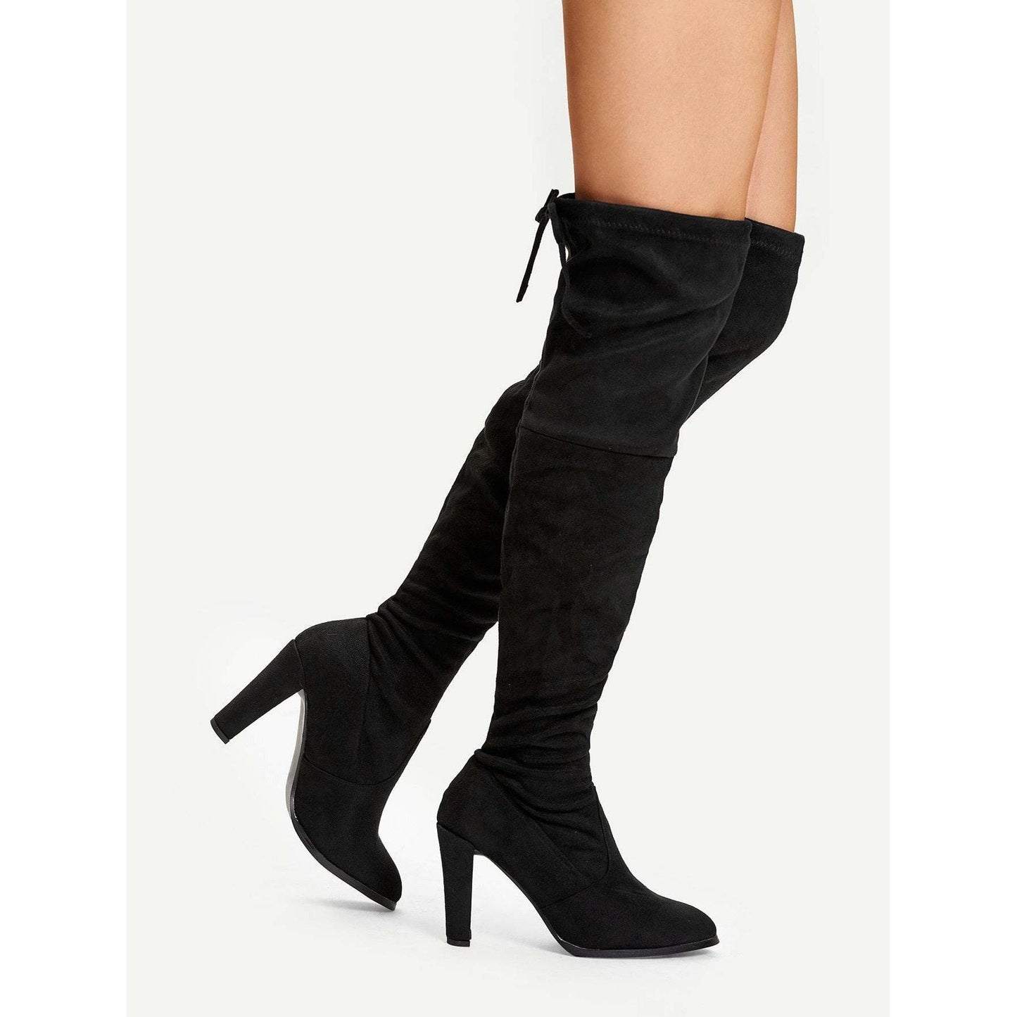 Suede Over The Knee Plain Boots