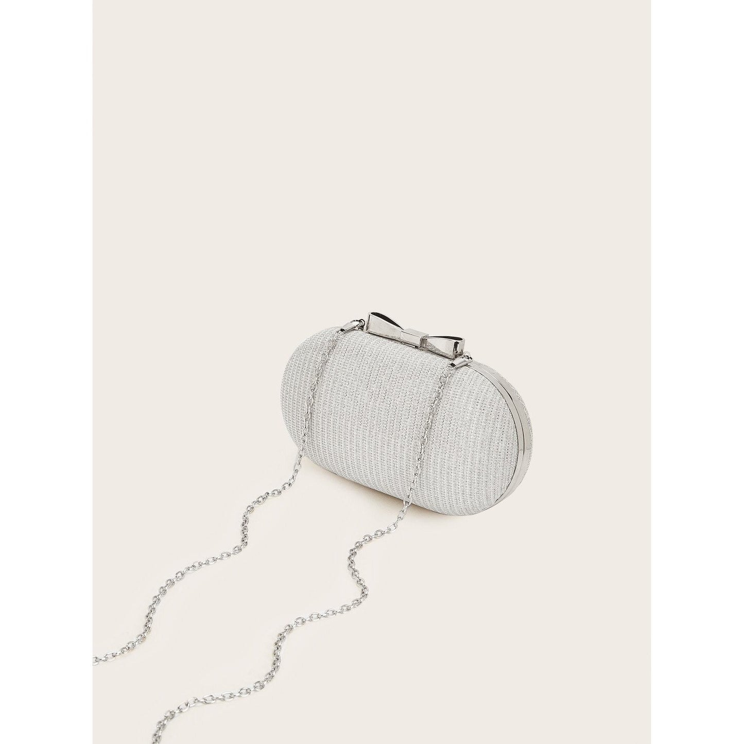 Metal Bow Decor Chain Clutch Bag