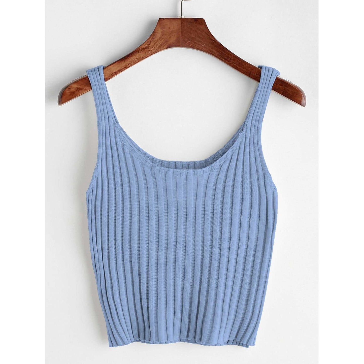 Ribbed Knit Crop Tank Top