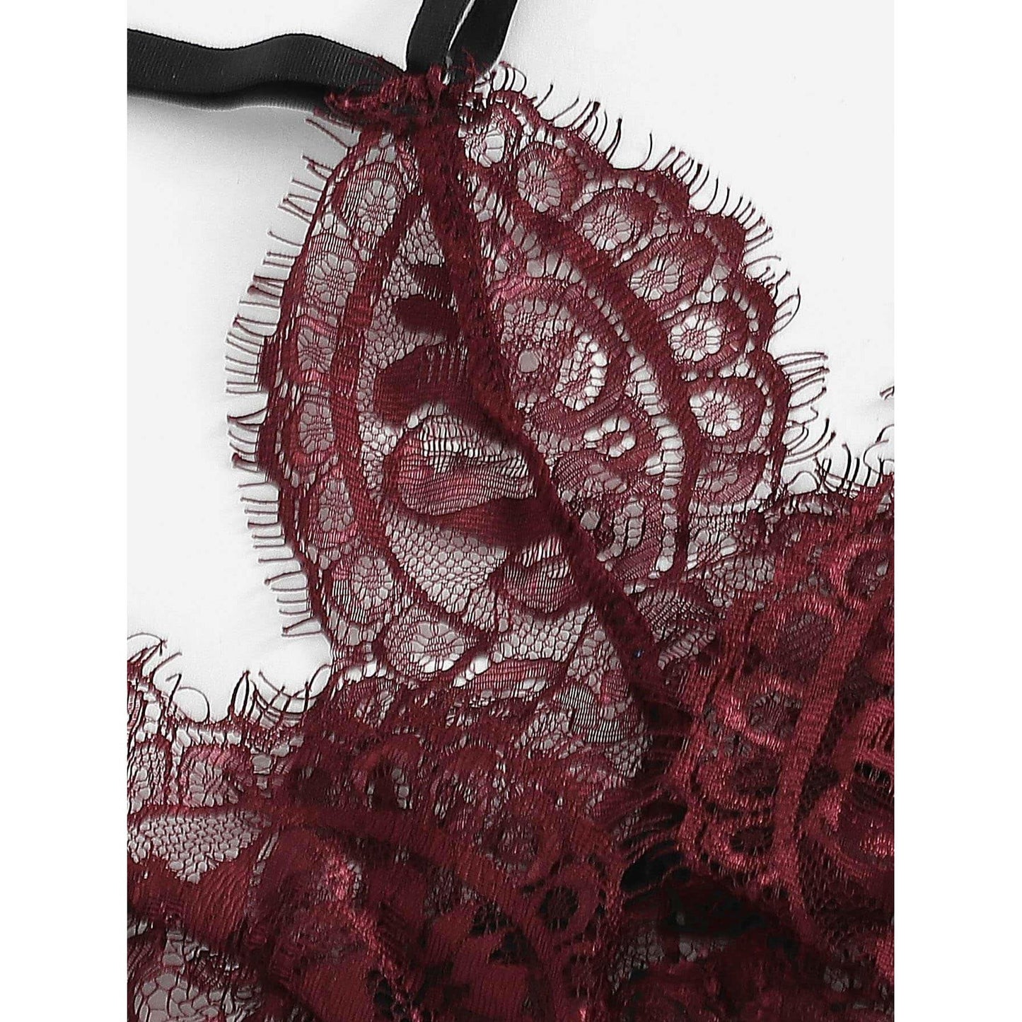 Eyelash Lace Garter Lingerie Set
