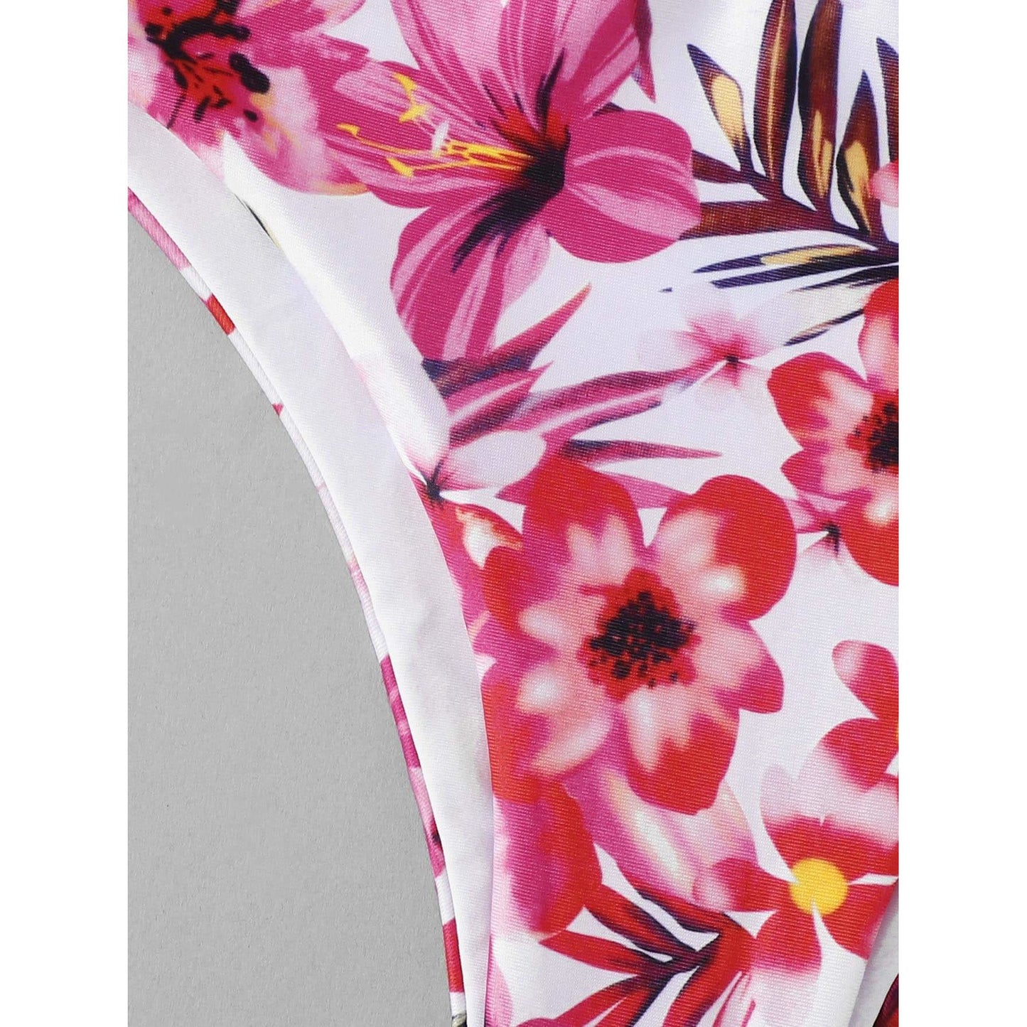 Melda Crochet Floral Print Bikini Set