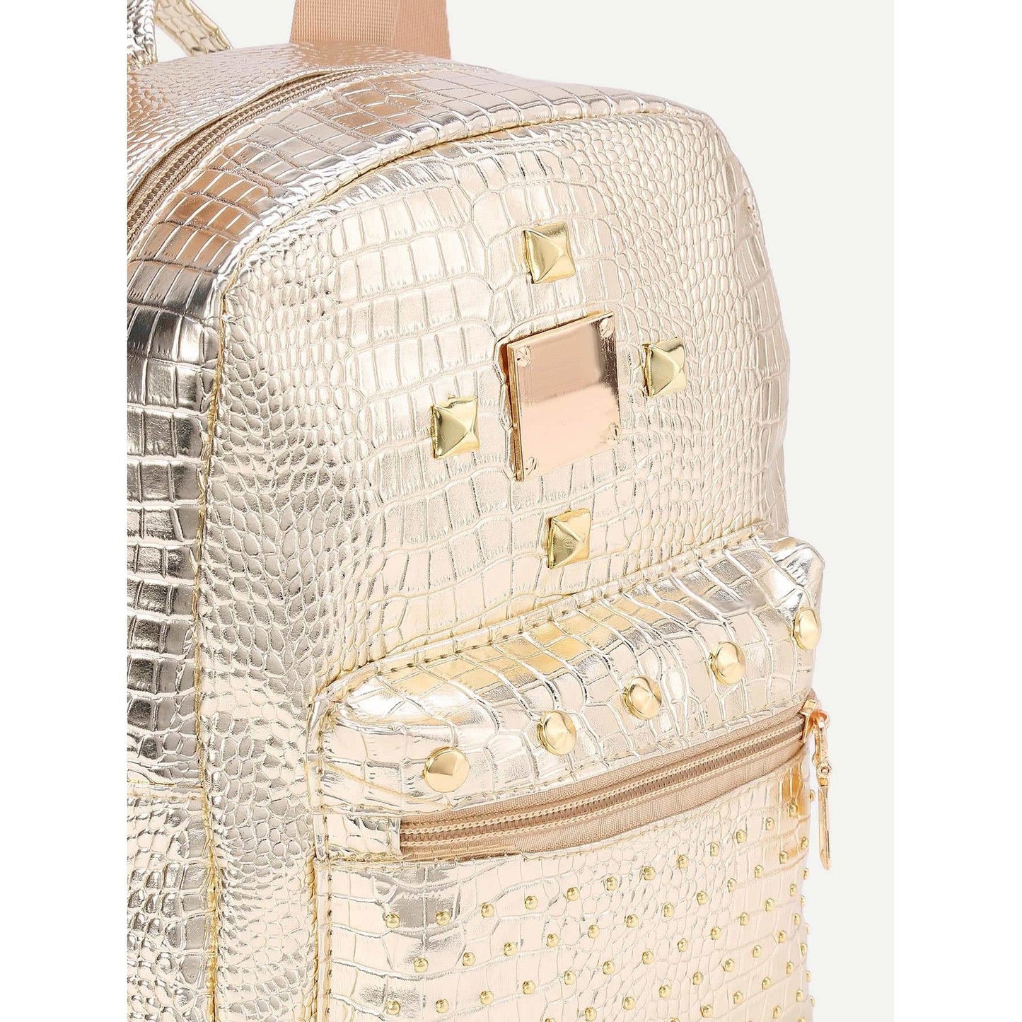 Studded Detail Crocodile Backpack