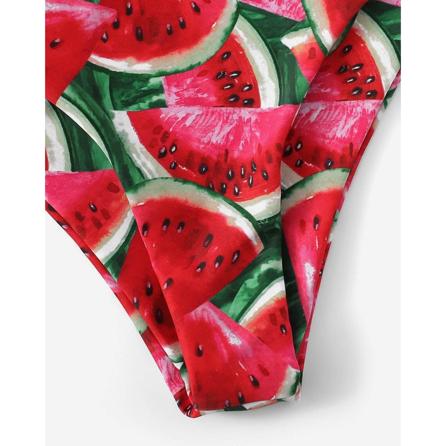 Watermelon Print Bandeau Bikini Set