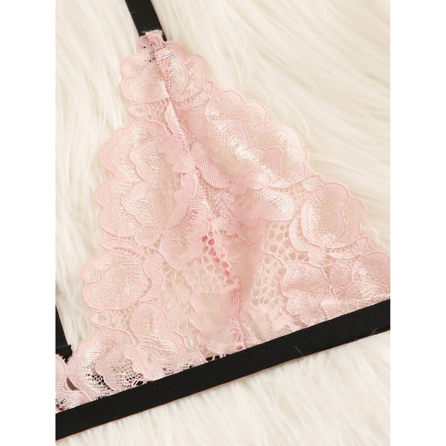 Spicy Floral Lace Garter Lingerie Set