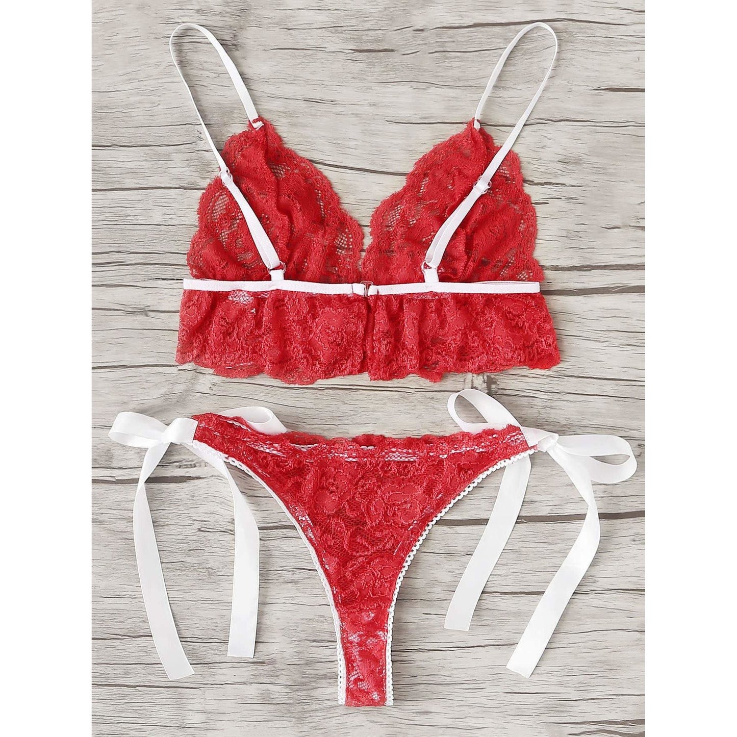Bre Tie Side Lace Lingerie Set