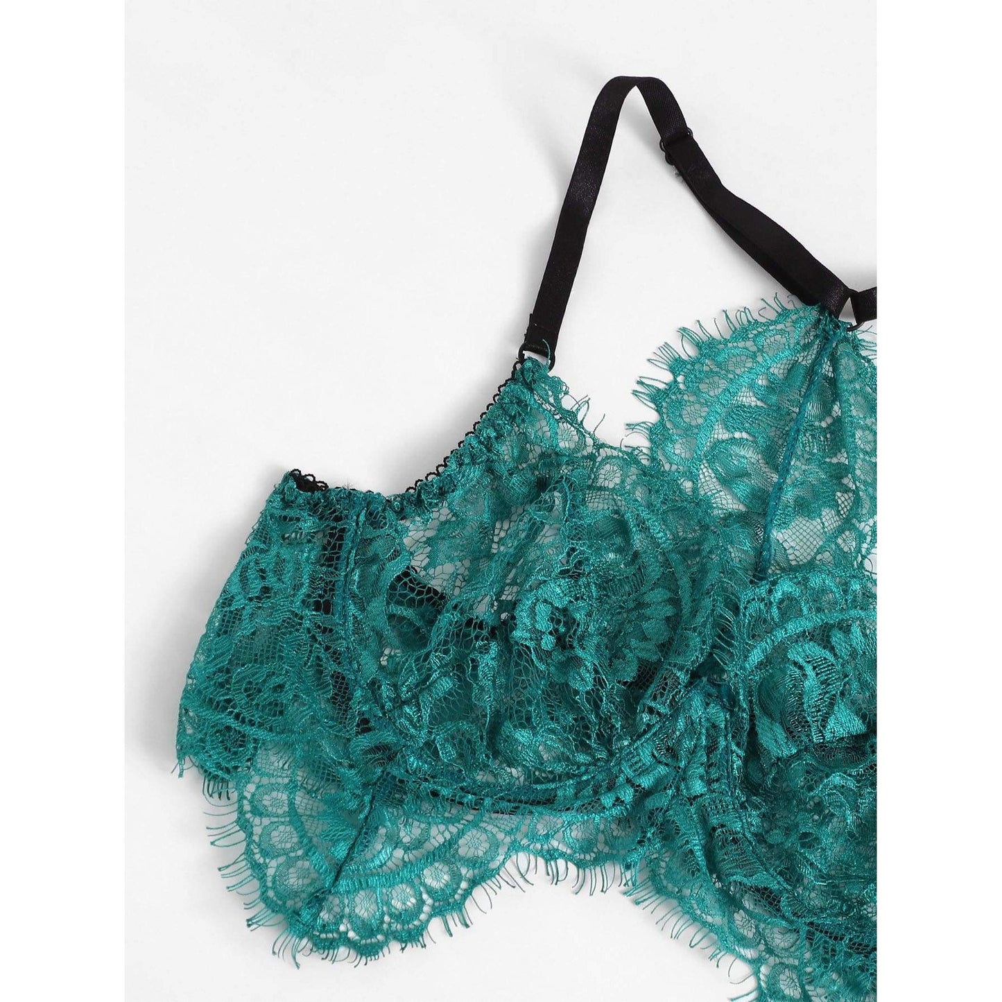 Eyelash Lace Garter Lingerie Set