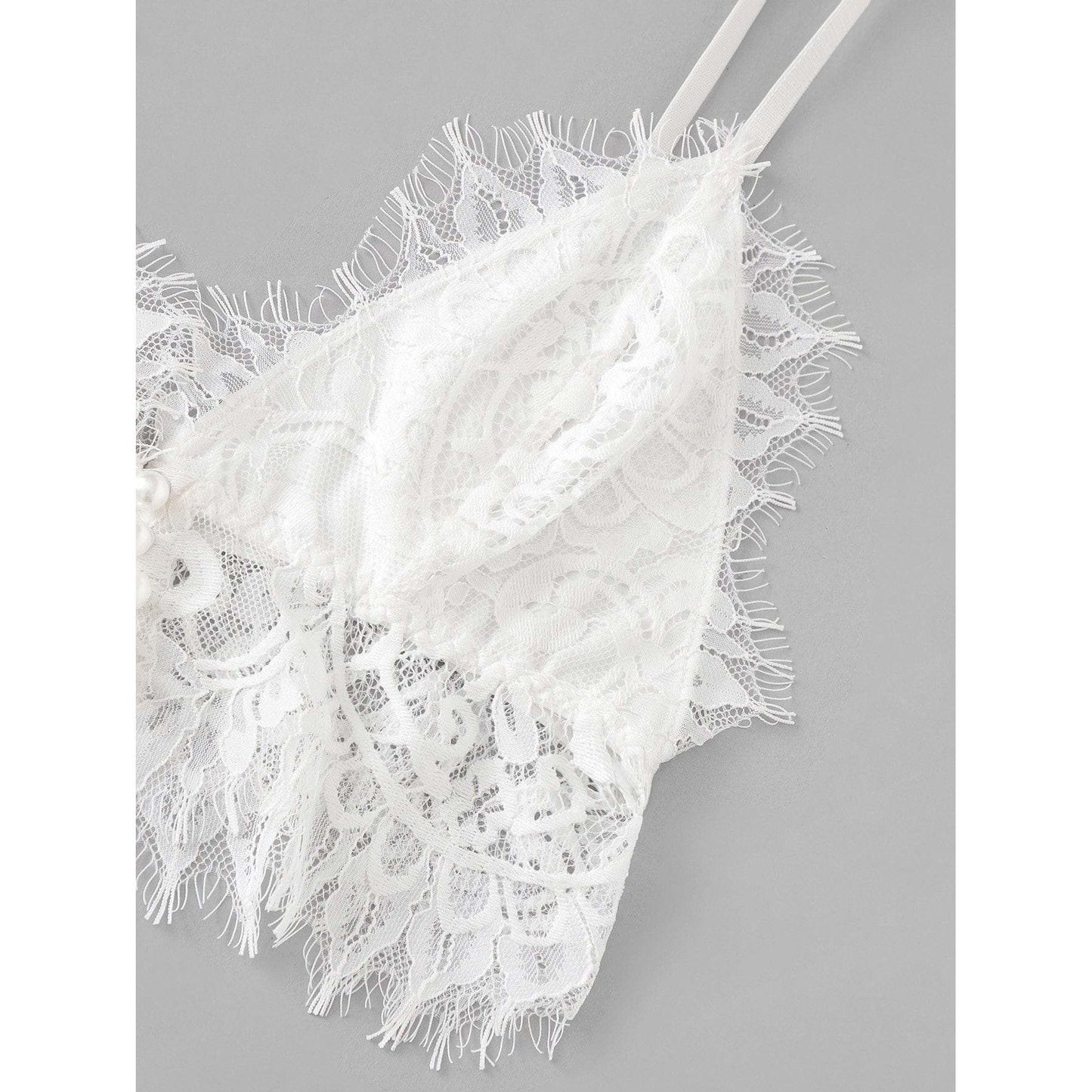 White Ribbon Lace Lingerie Set