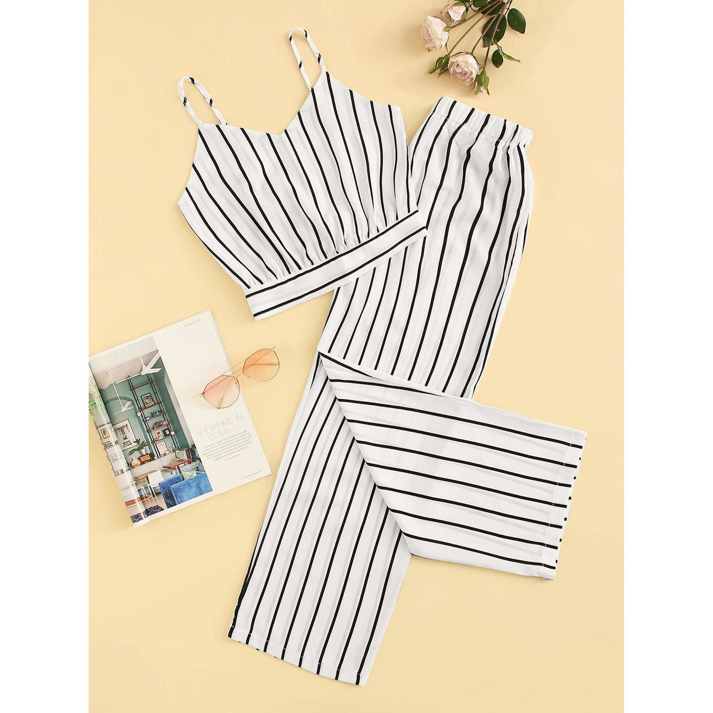 Camille Knot Back Striped Set