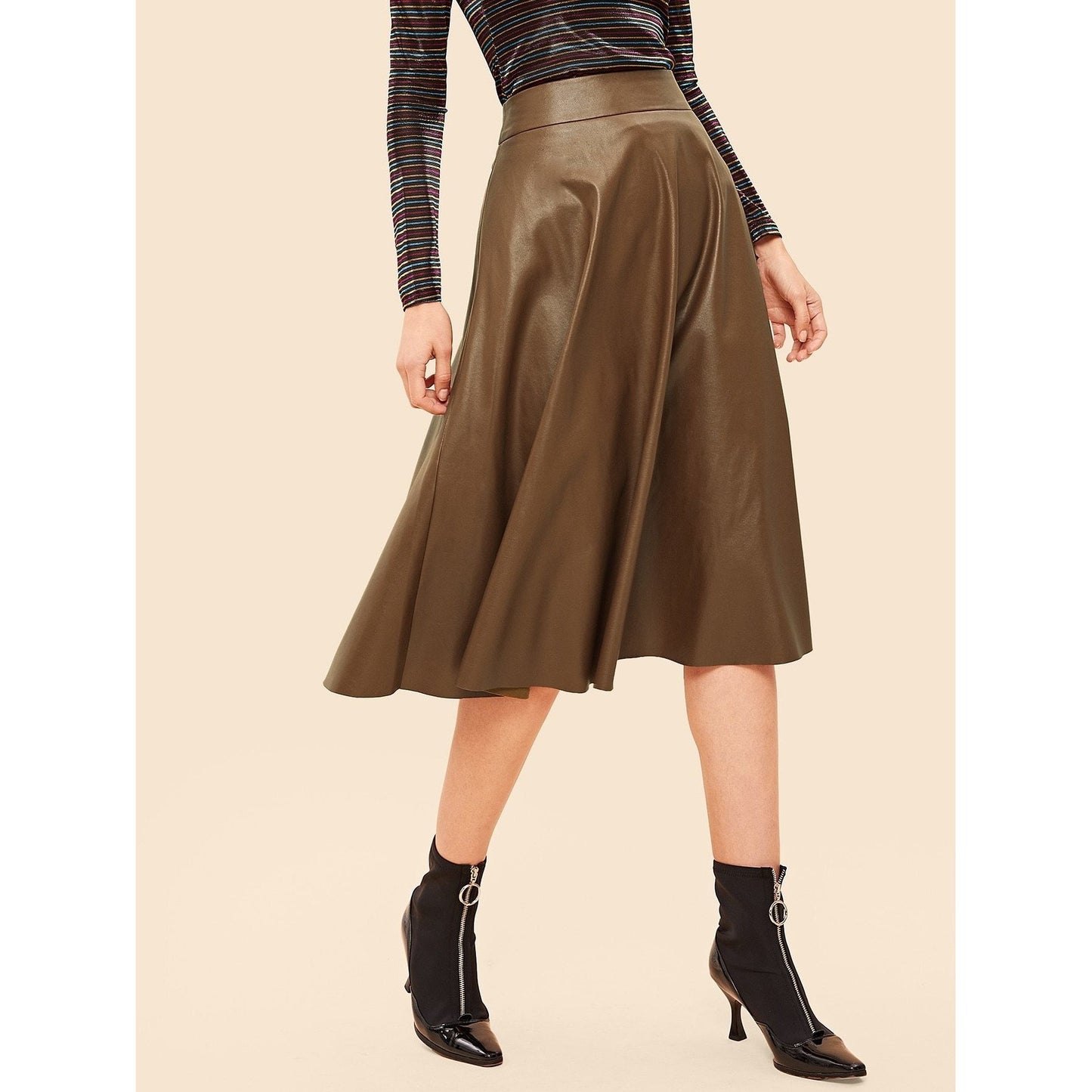 Leather Midi Skirt