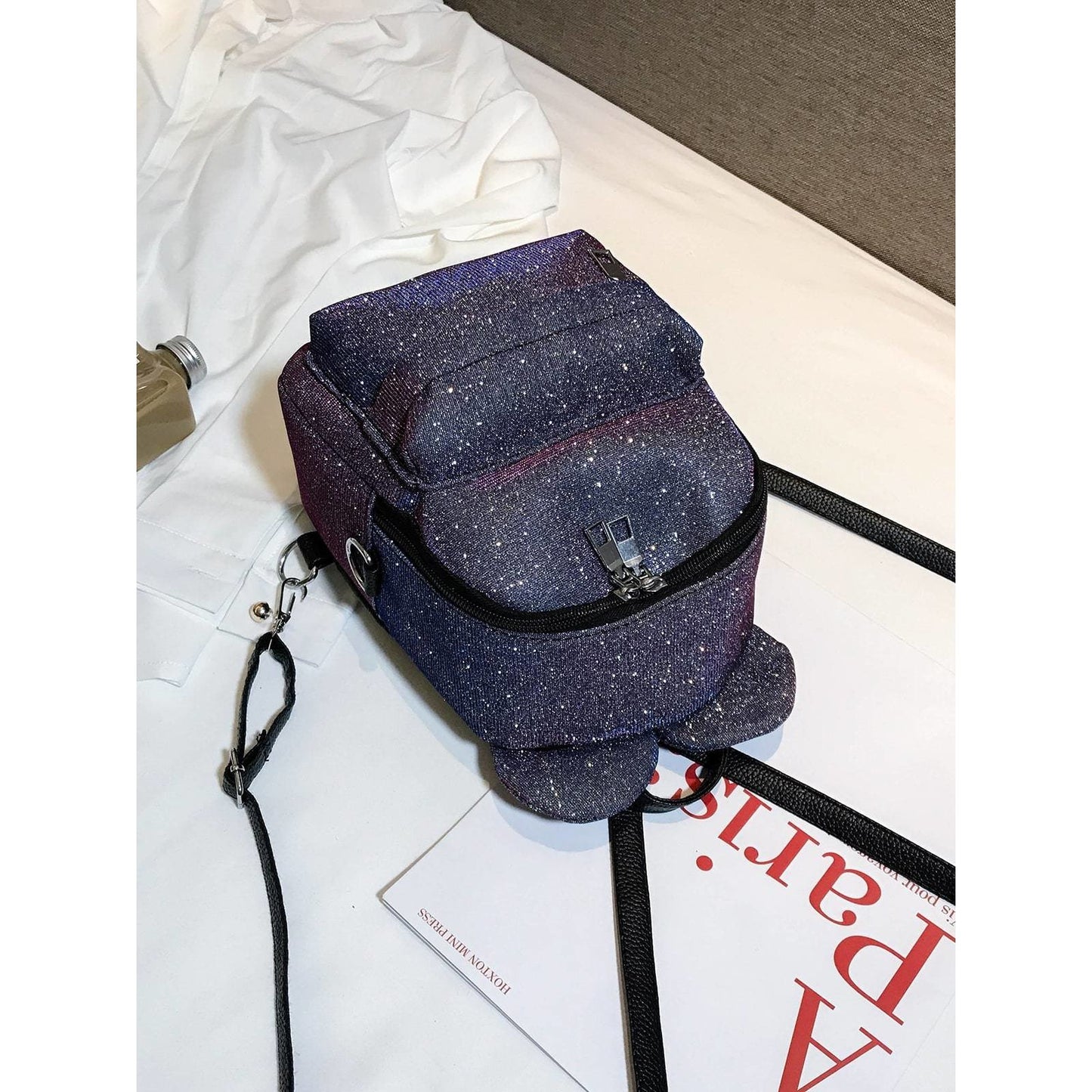 Double Ear Decor Glitter Backpack