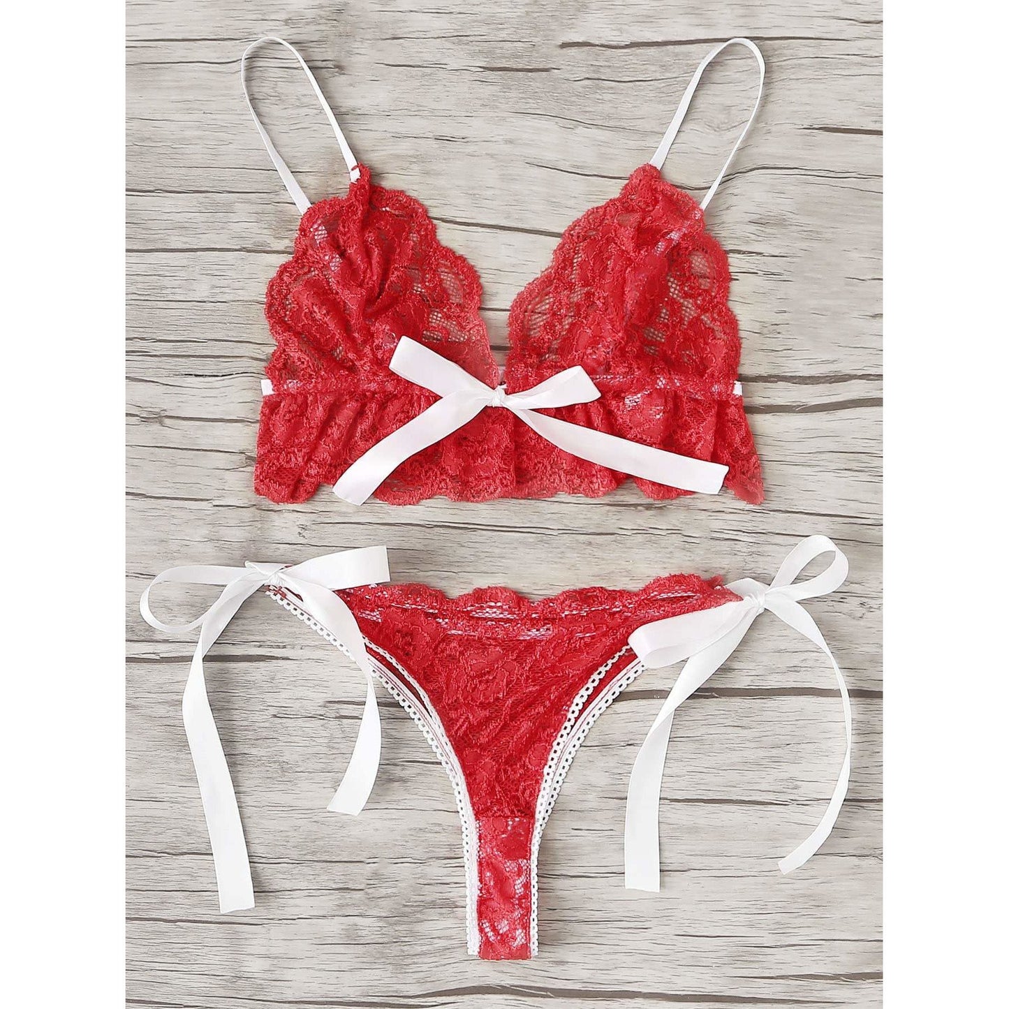 Bre Tie Side Lace Lingerie Set