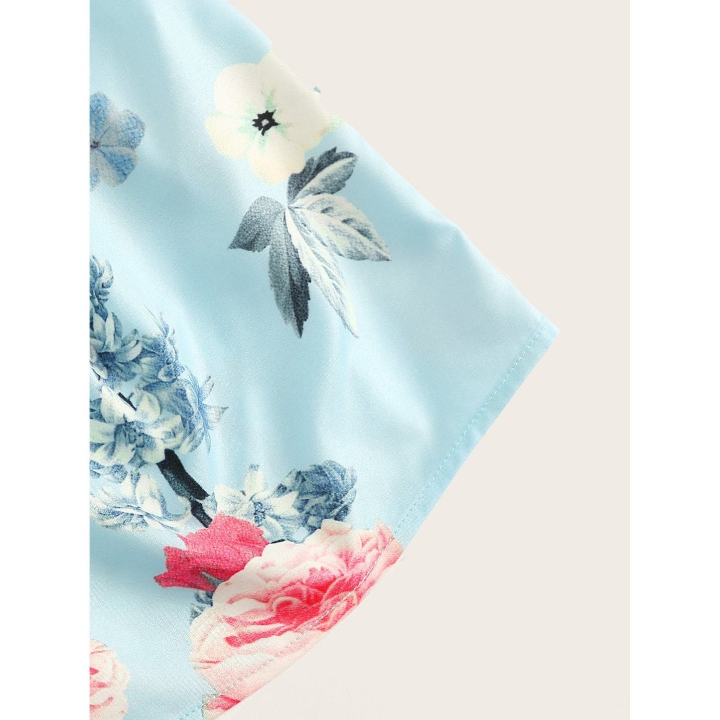 Blue Off Shoulder Floral Set