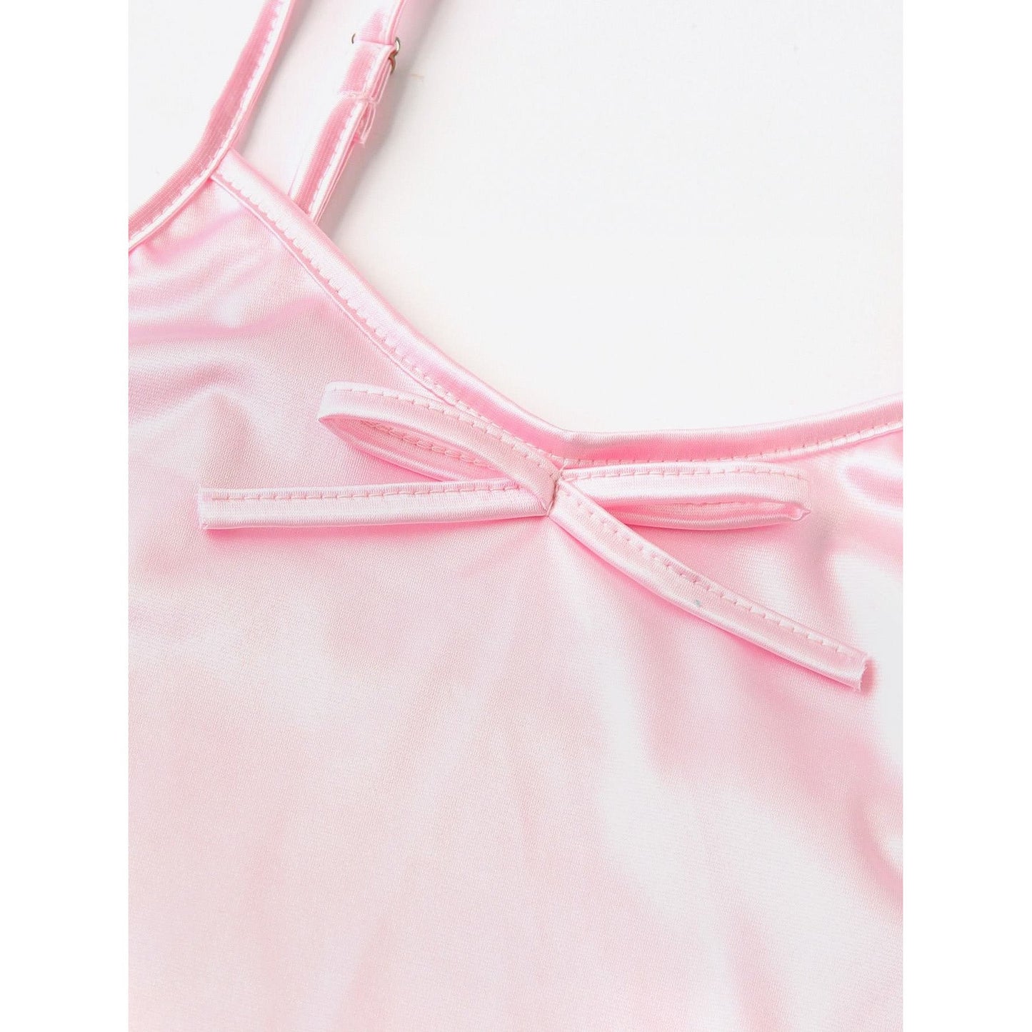 Satin Lace Trim Cami Pajama Set