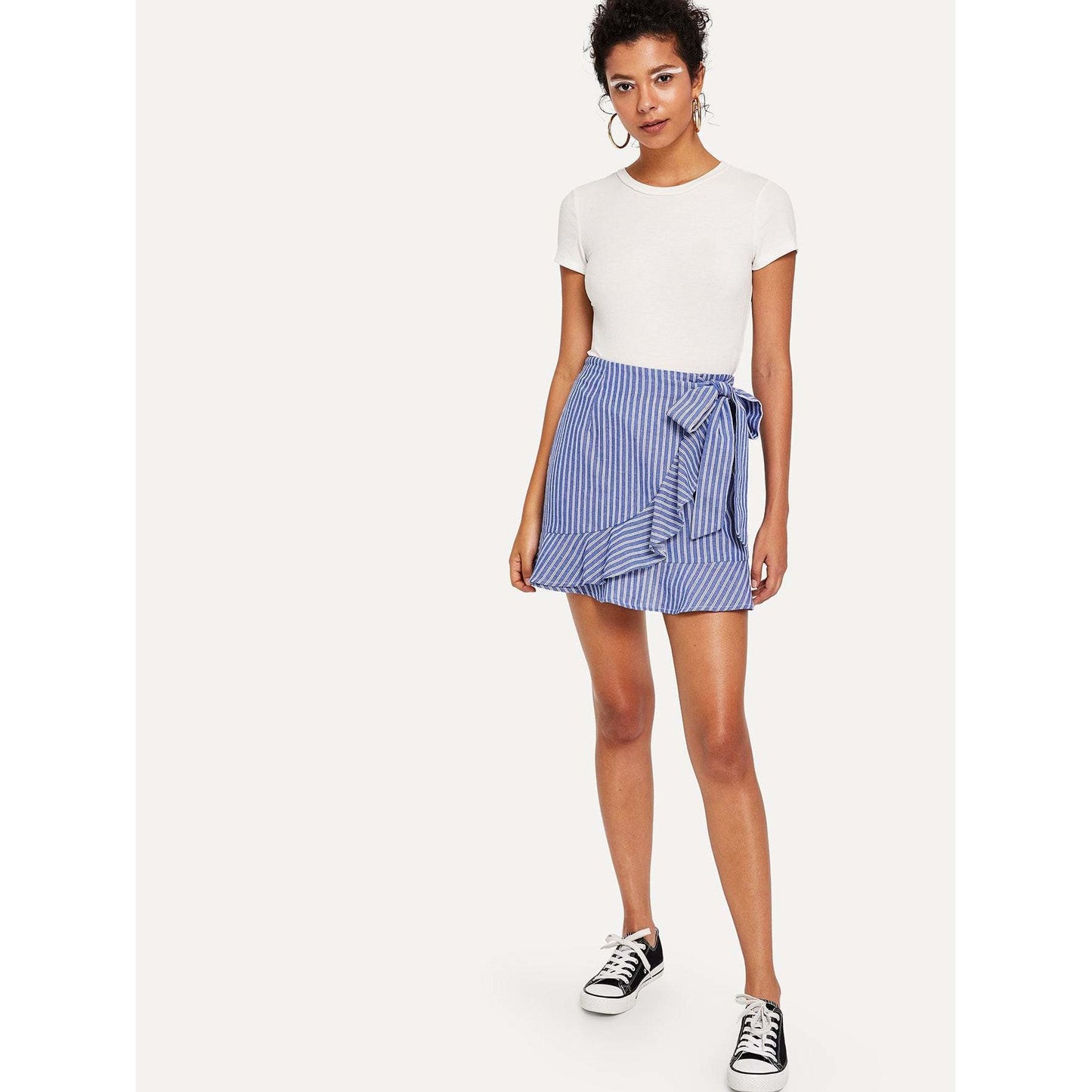 Ansley Striped Wrap Skirt