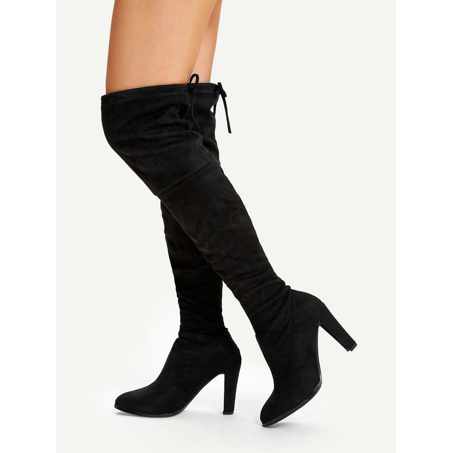 Suede Over The Knee Plain Boots