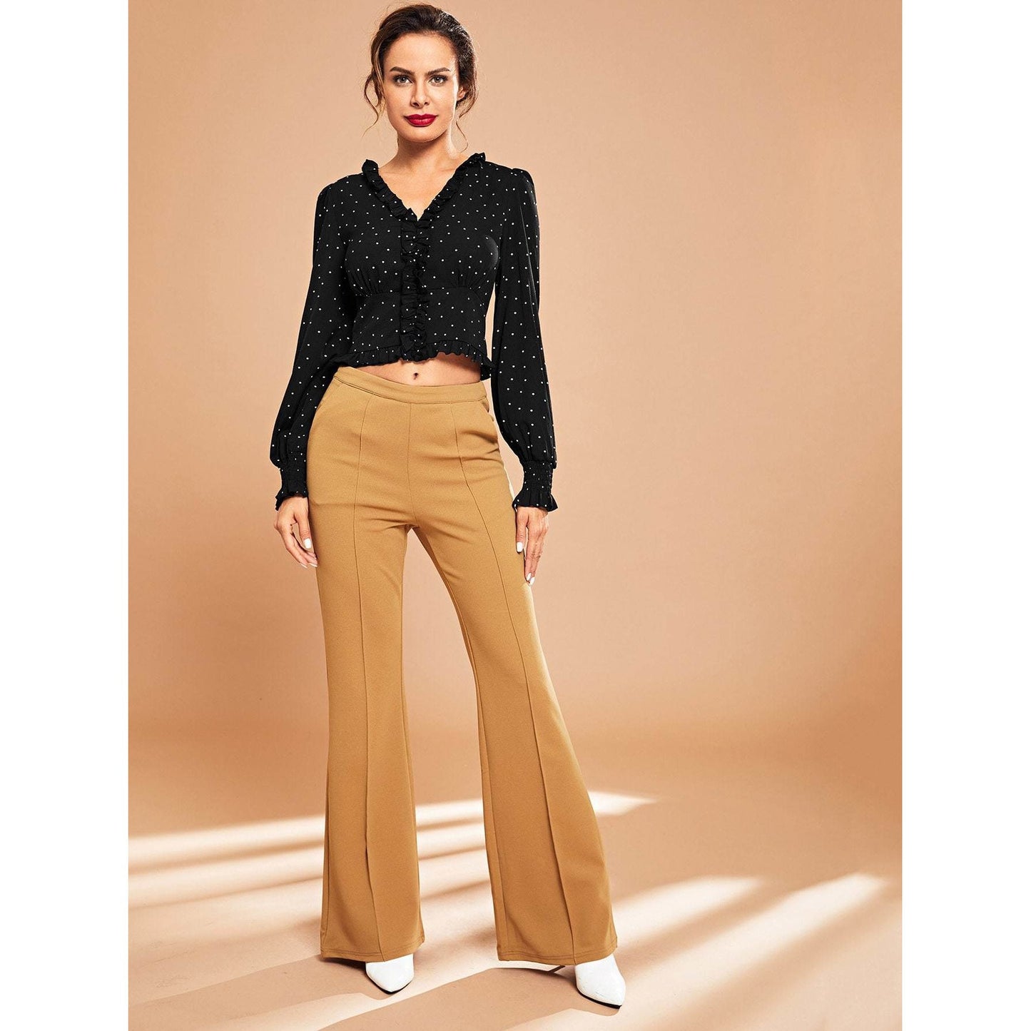 Ruffle Polka Dot Blouse