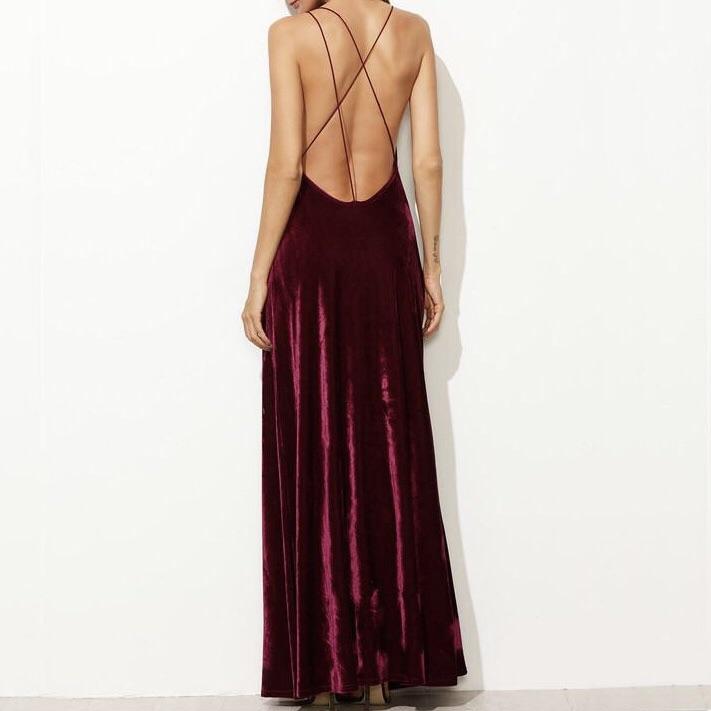 Dahlia Velvet Backless Dress