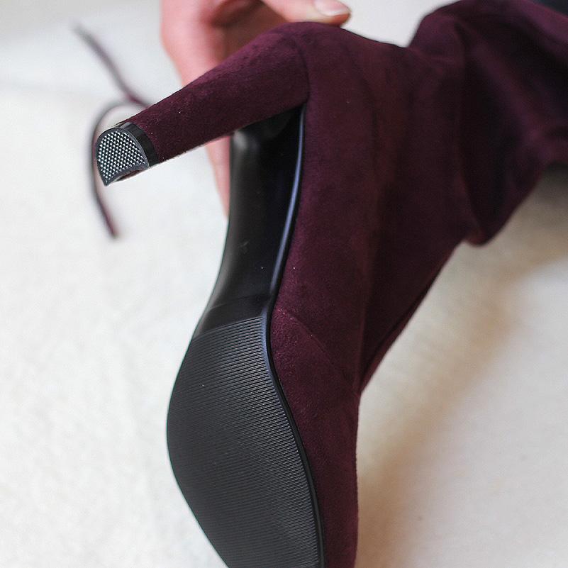 Selene Faux Suede Over The Knee Booties