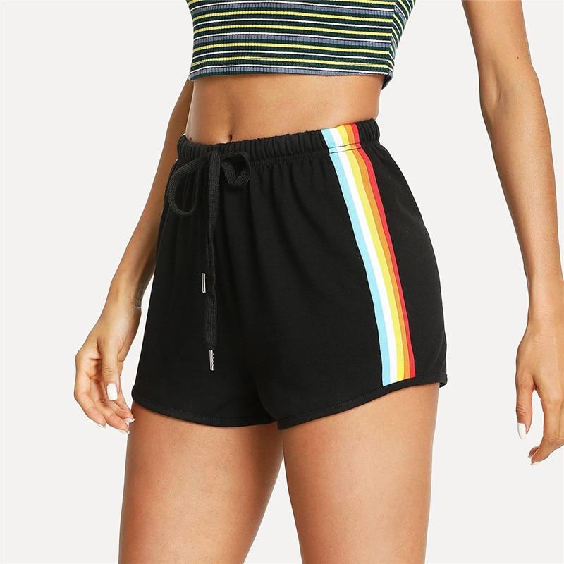 Tina Rainbow Side Striped Shorts