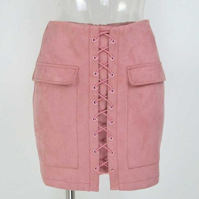 Kamari High Waist Suede Mini Skirt