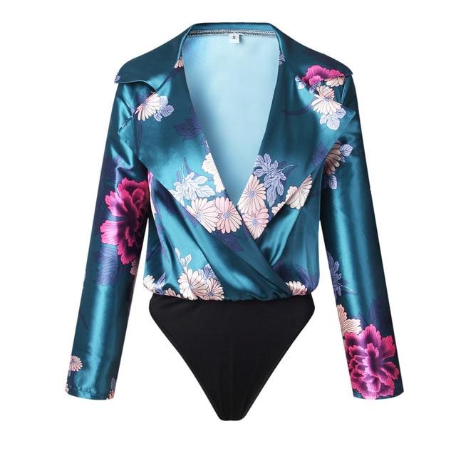 Valerie Floral Print Satin Bodysuit