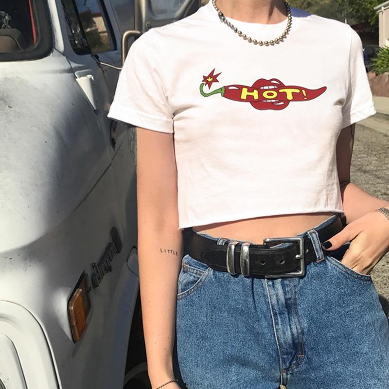 Hot Printed Graphic Crop Top