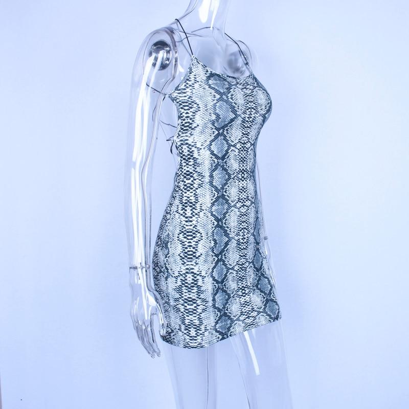 Carolina Snakeskin Backless Mini Dress
