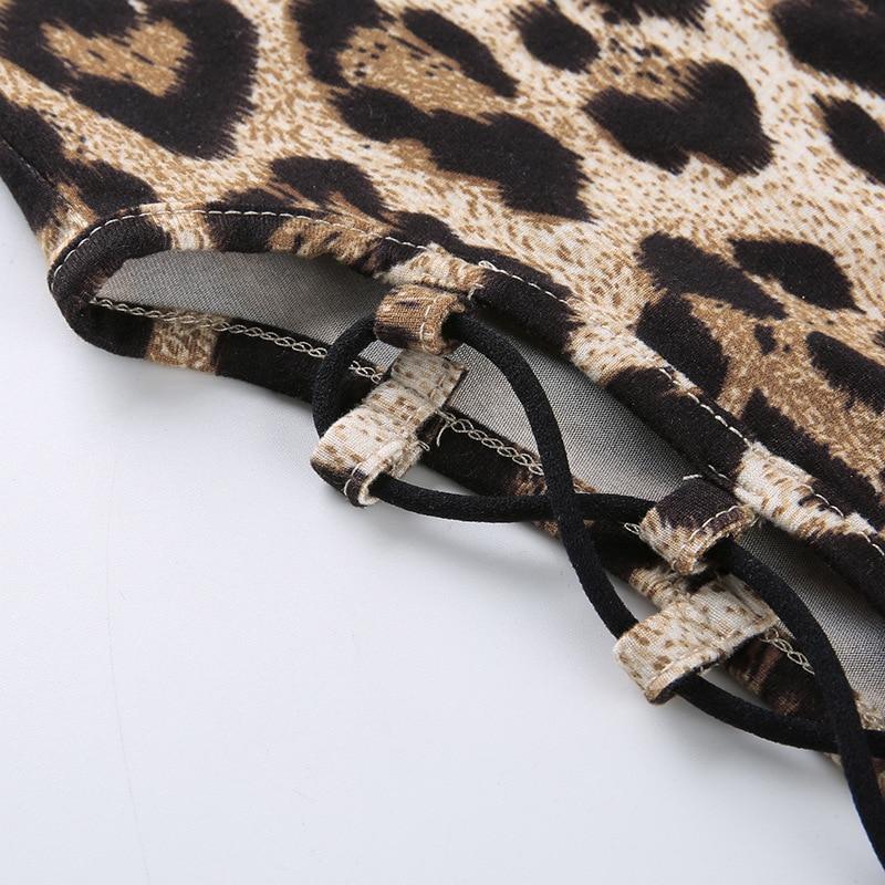 Jennifer Lace-Up Leopard Swimsuit