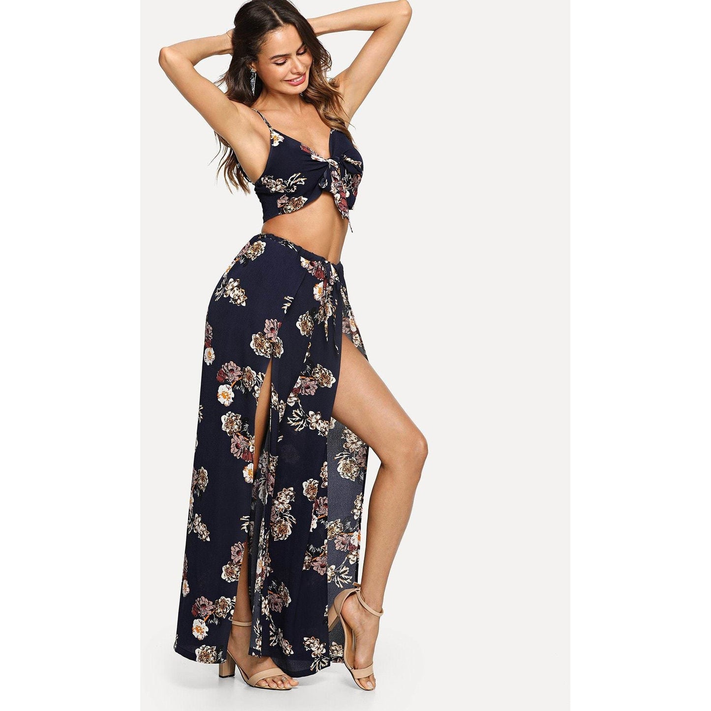 Floral Top & Palazzo Pants Set