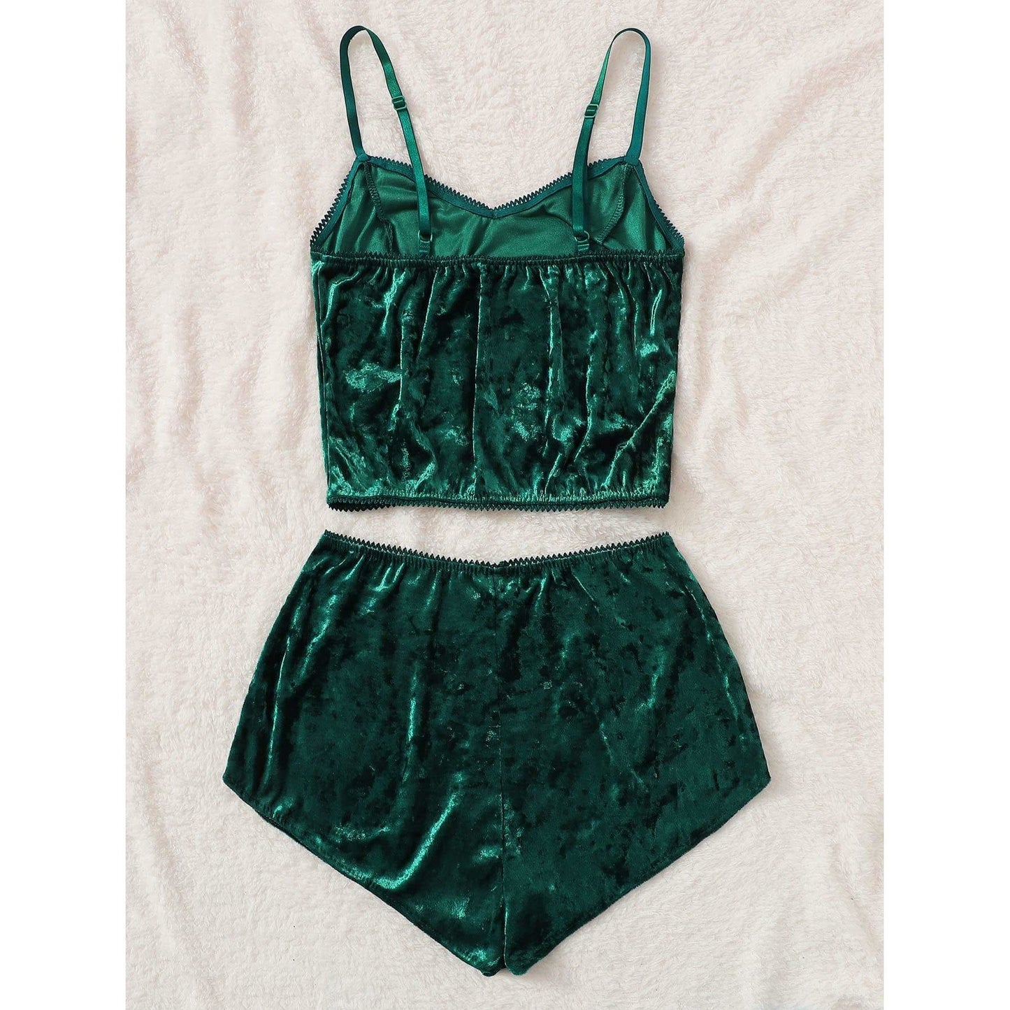 Marilyn Bow Velvet Cami Pajama Set