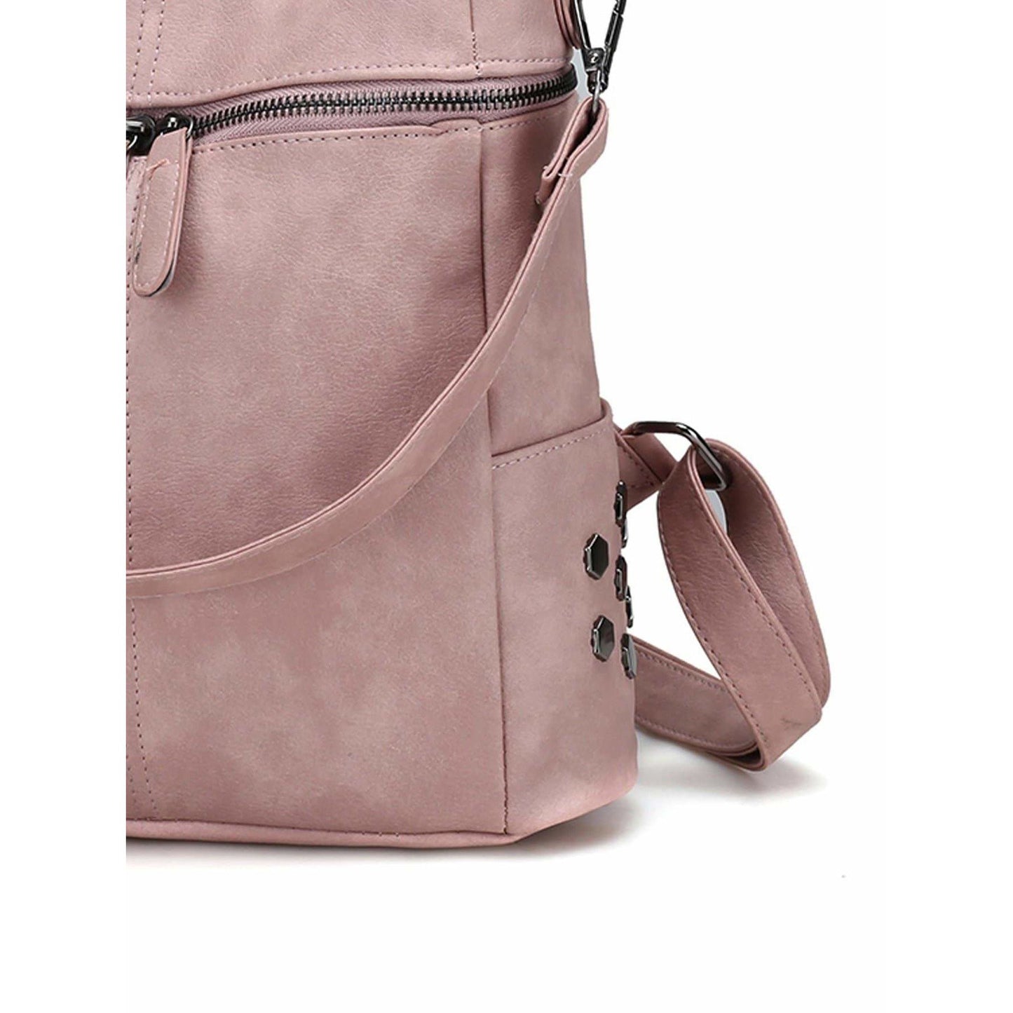 Zipper Front PU Backpack With Convertible Strap