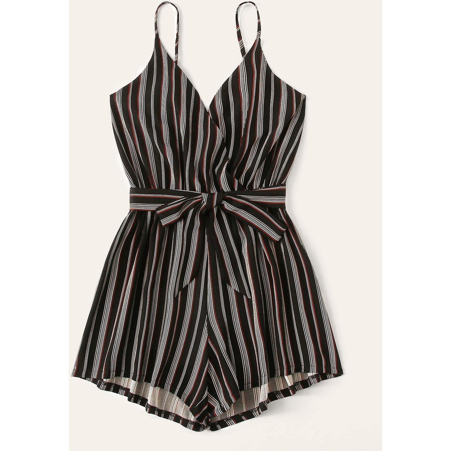 Striped Belted Cami Playsuit