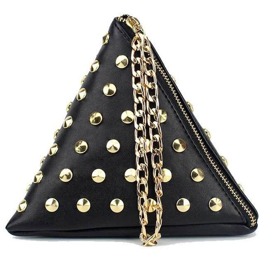 Studded Detail Triangle PU Bag