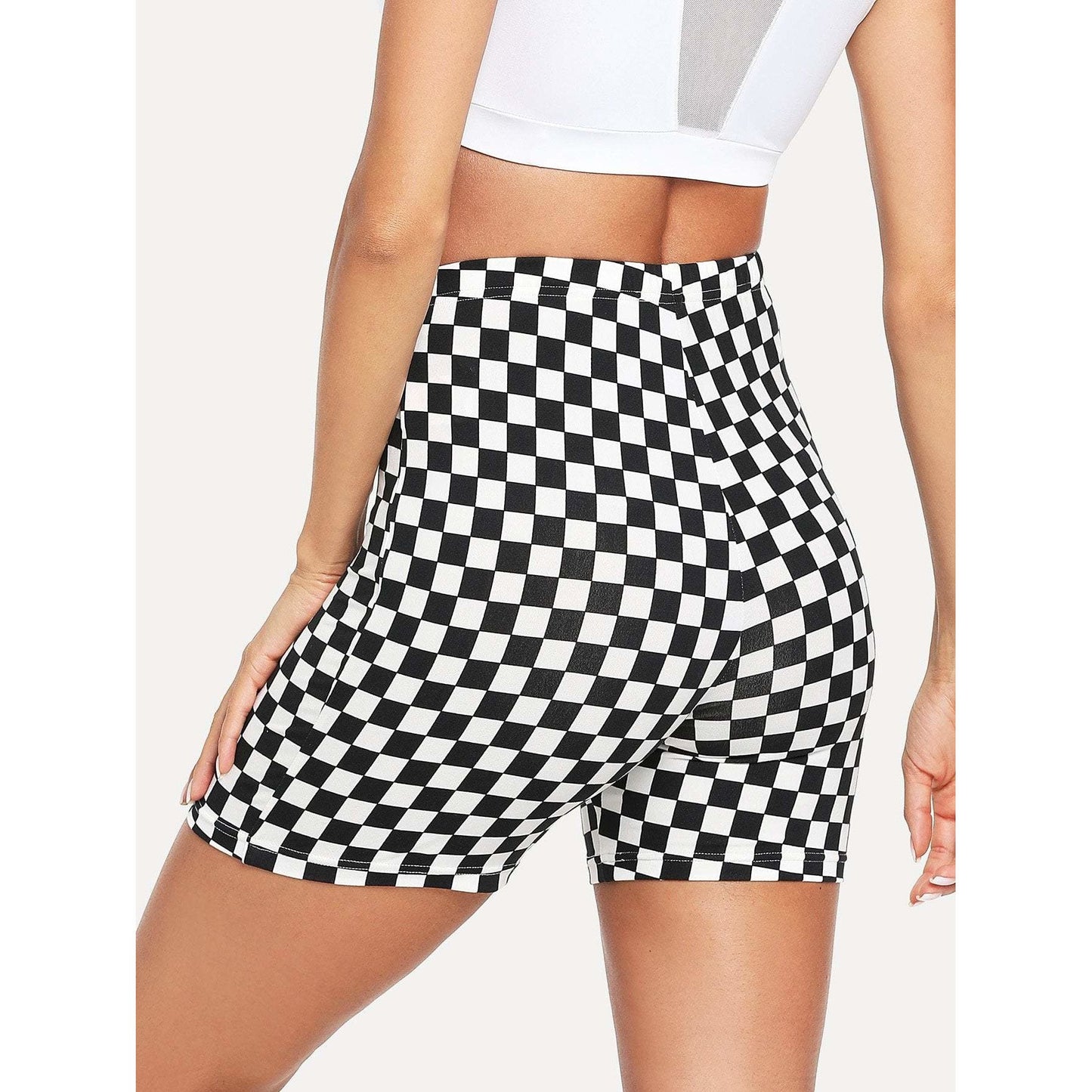 Checked Print Cycling Shorts