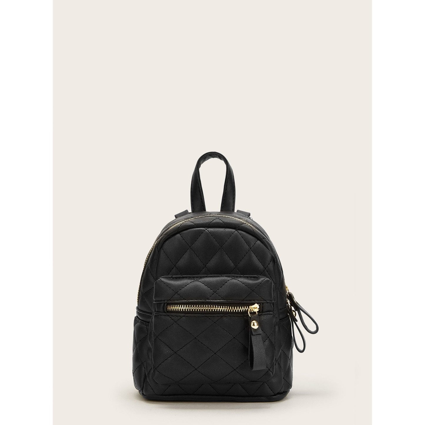 Quilted Zipper Simple Backpack