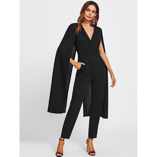 Too Much For You Split Cape Jumpsuit