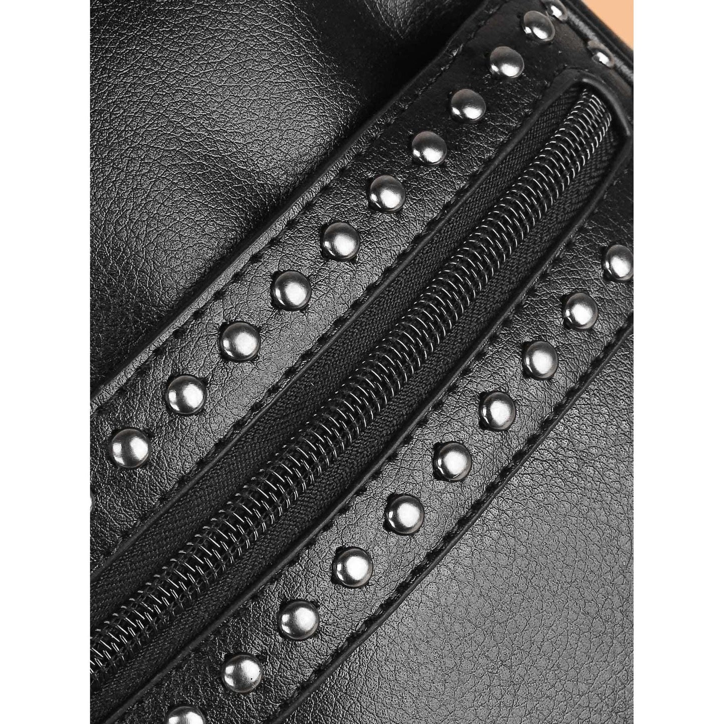Studded Decor Pocket Front Backpack