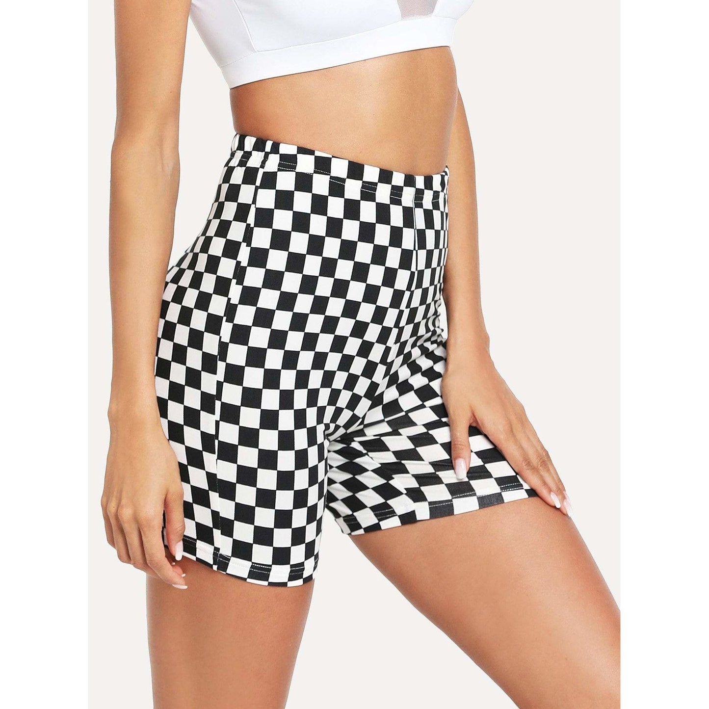 Checked Print Cycling Shorts