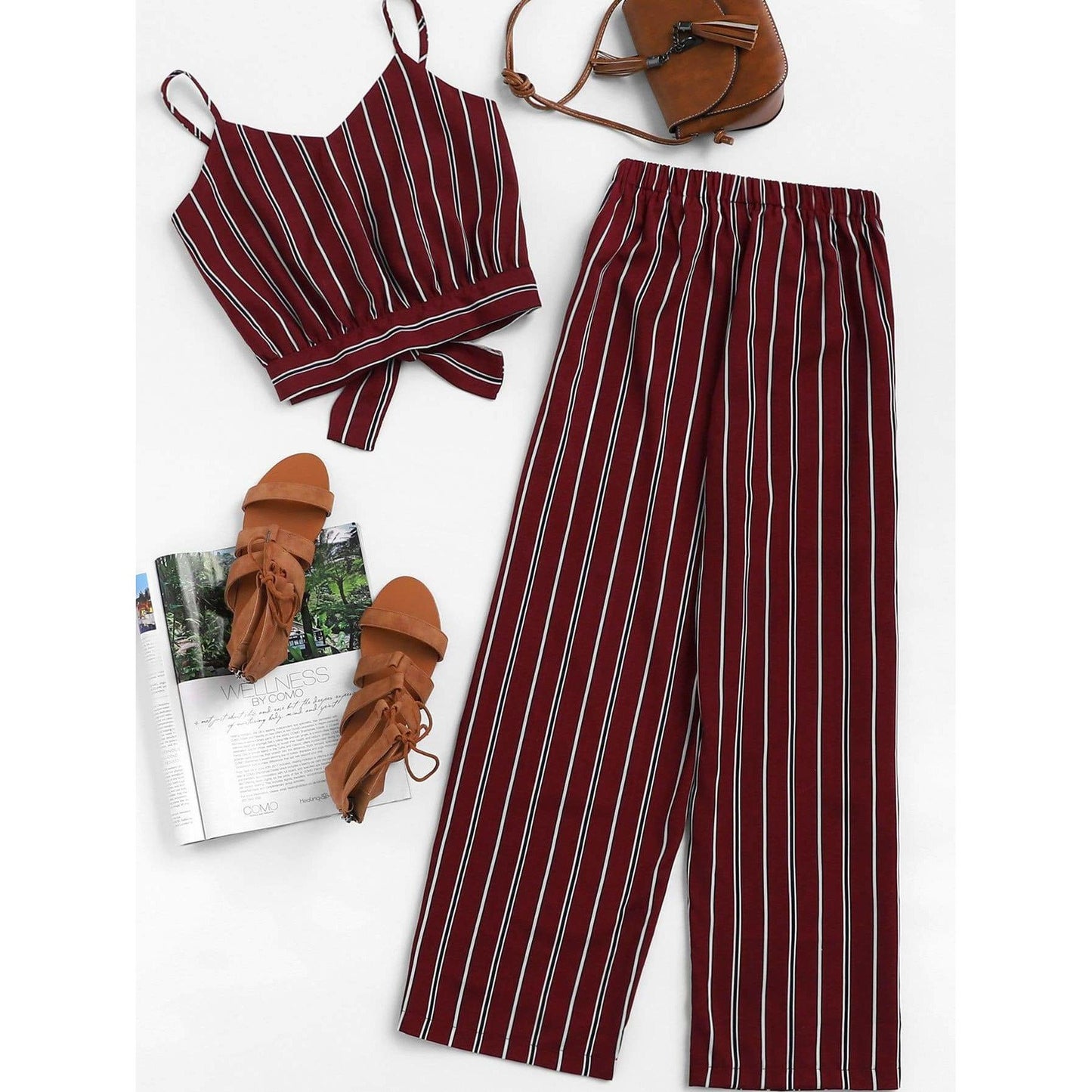 Camille Knot Back Striped Set