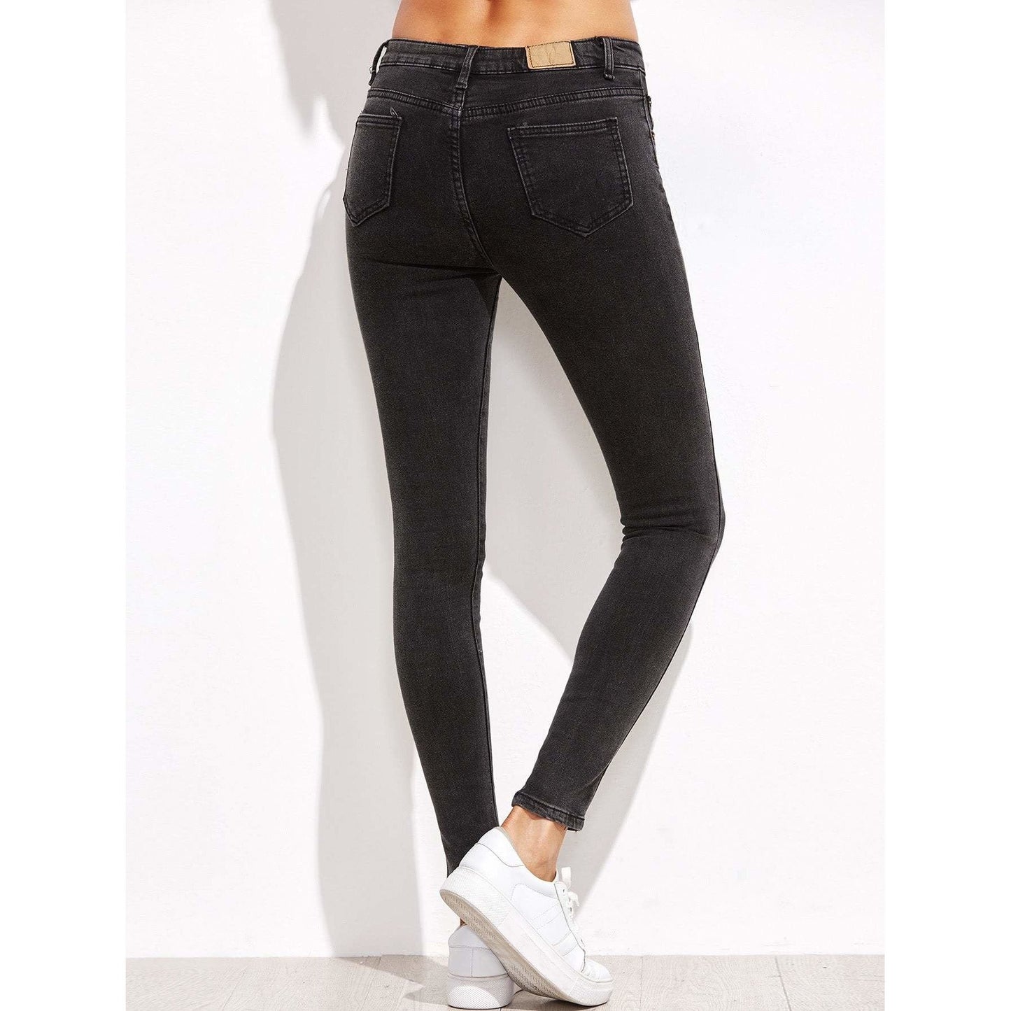 Dark Gray Pocket Skinny Jeans