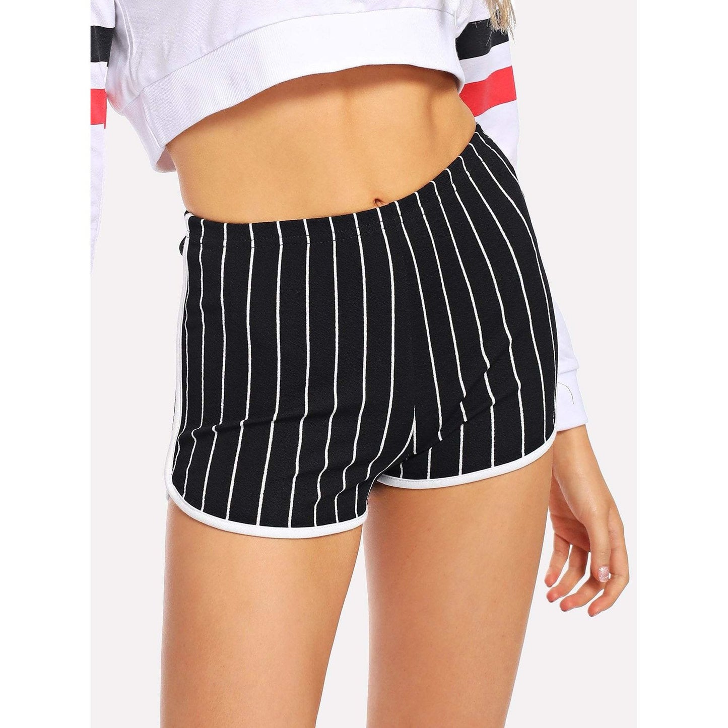 Allie Elastic Striped Shorts