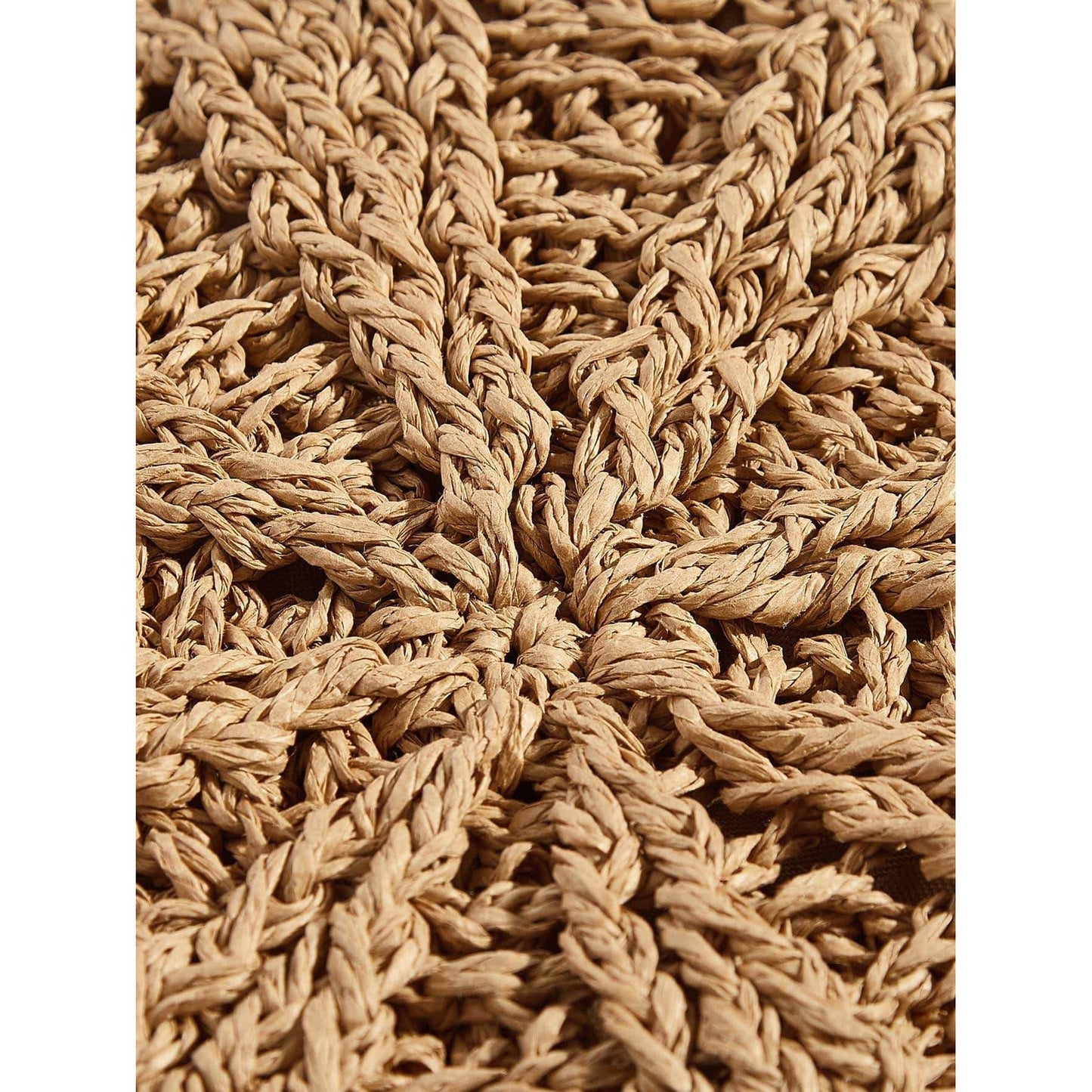 Tassel Detail Round Straw Crossbody Bag