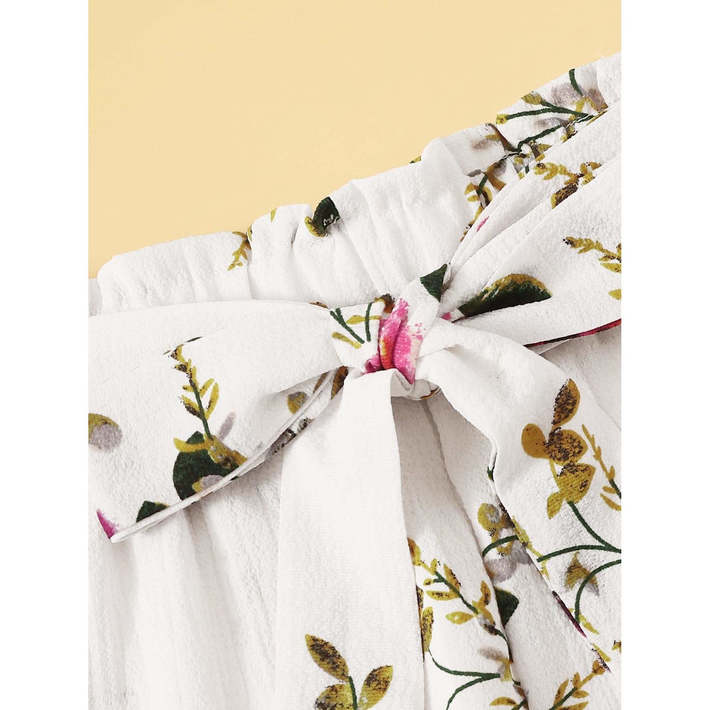 Very Floral Print Self Tie Shorts