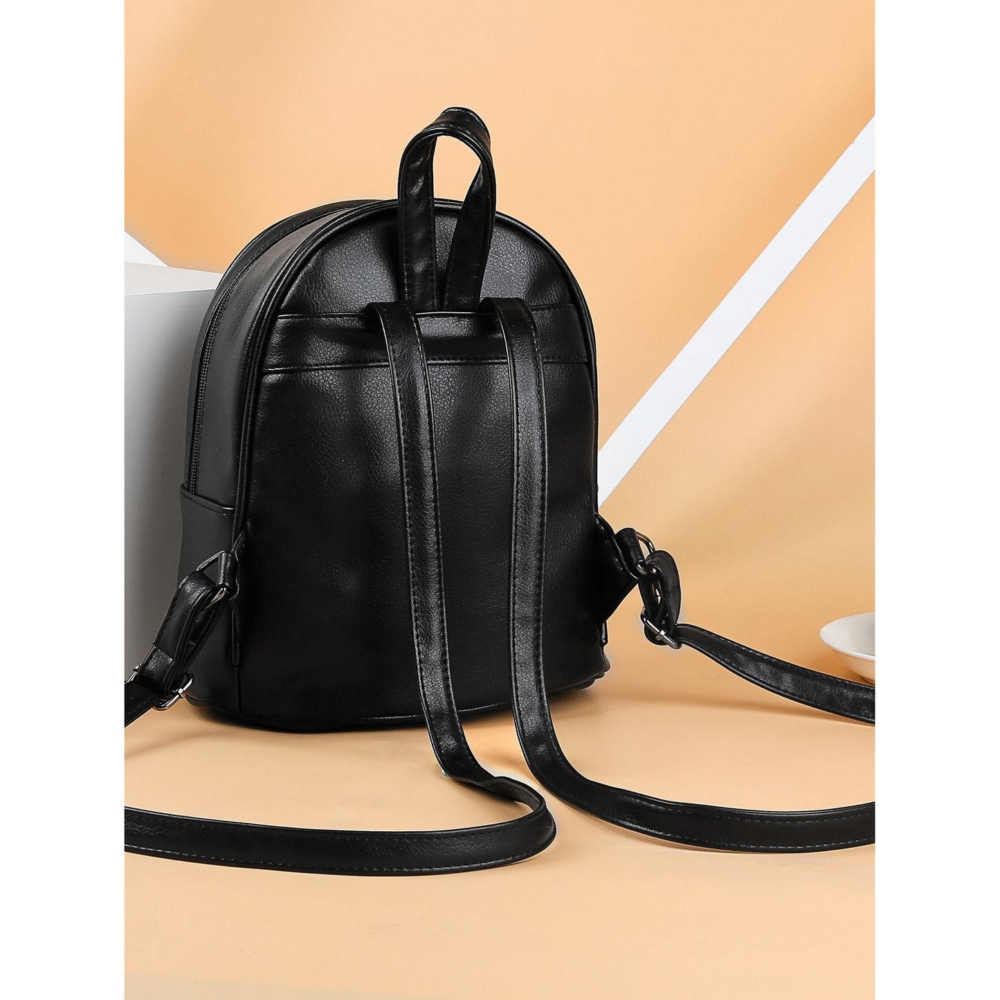 Studded Decor Pocket Front Backpack