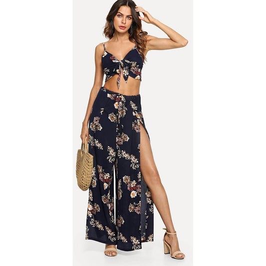 Floral Top & Palazzo Pants Set