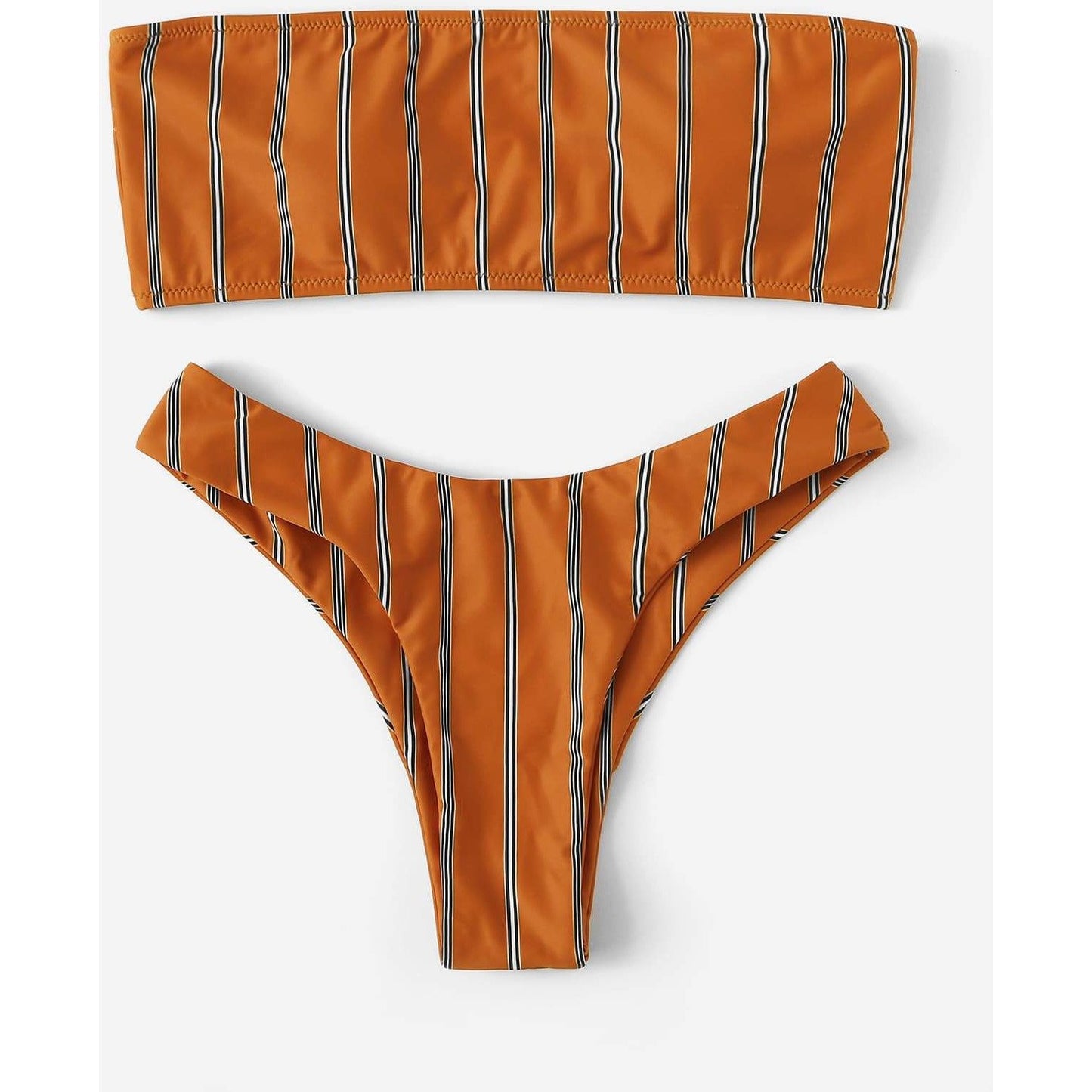 Tang Striped Bandeau Top Bikini Set