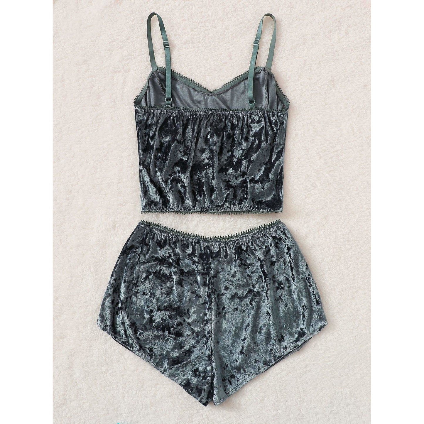 Marilyn Bow Velvet Cami Pajama Set