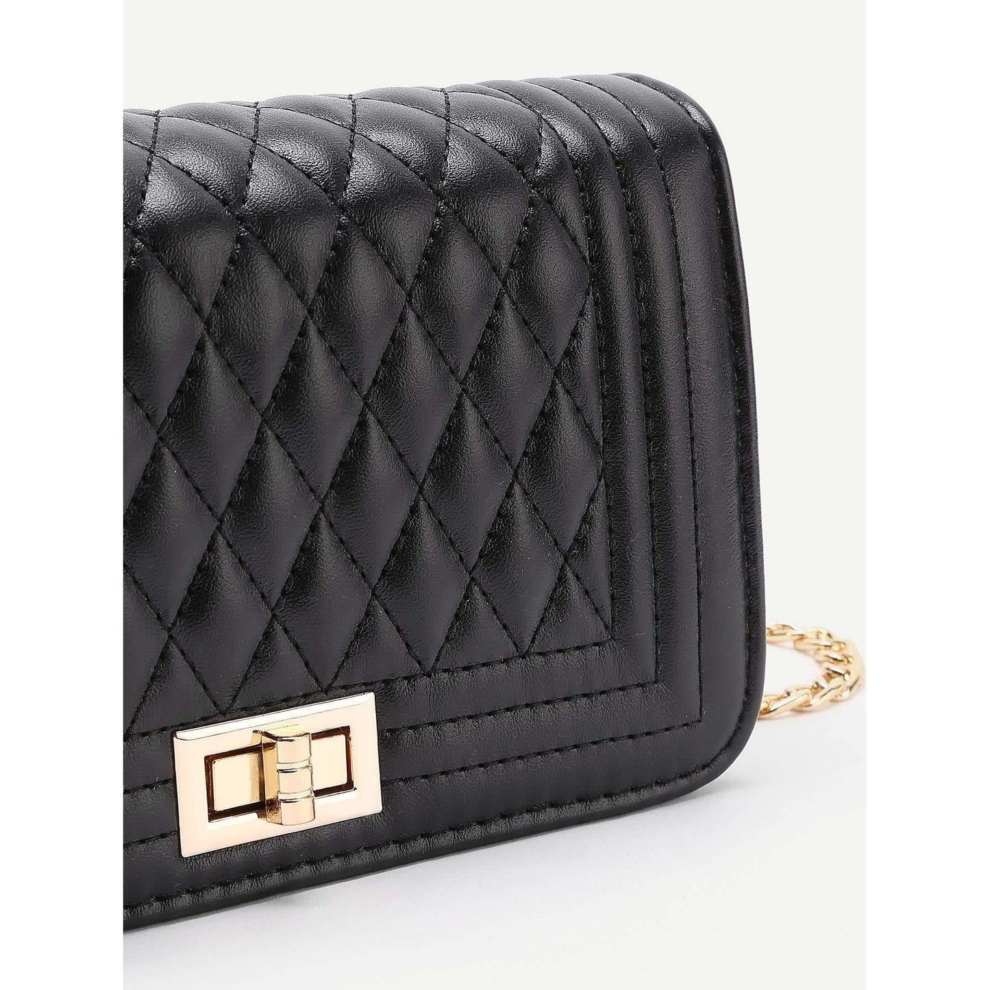 Quilted Flap Crossbody Bag With Chain